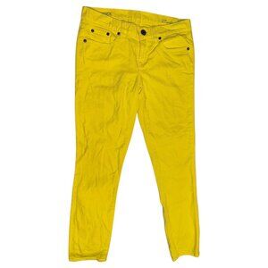 J. Crew Women's Bright Yellow Ankle Toothpick Jeans, Size 27